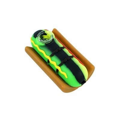SILICONE HOT DOG HAND PIPE