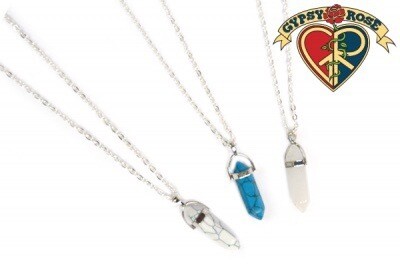 Howlite Or Crystal Pendant Necklace