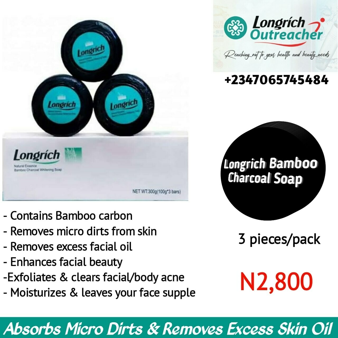 Longrich Bamboo Charcoal Soap