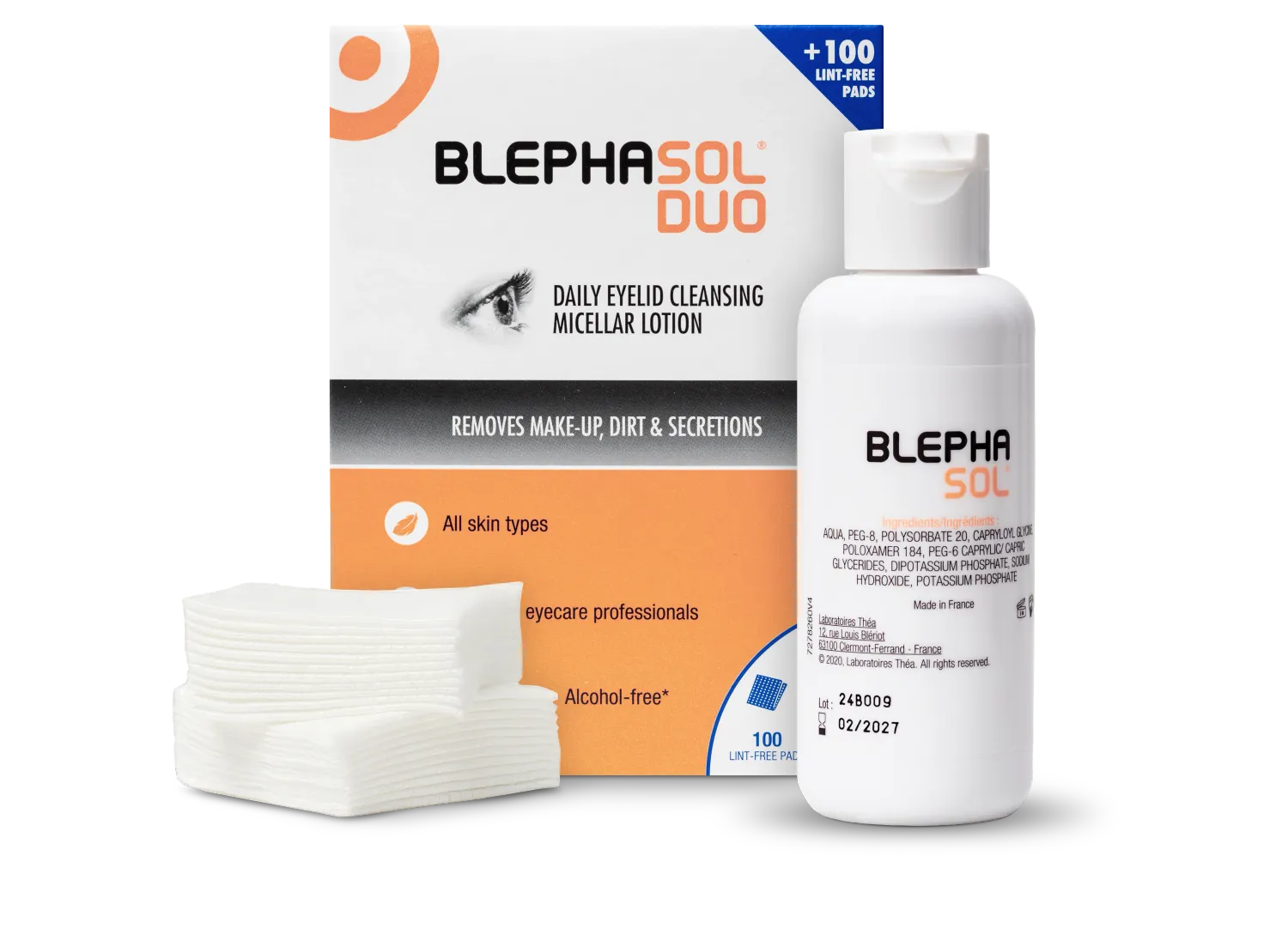 Blephasol® Duo – Eyelid Cleansing Micellar Lotion with 100 Lint-Free Pads (100ml)