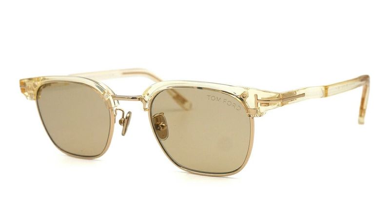 Tom Ford Eyeglasses TD 1119-D – Transparent Grey Crystal with Elegant Gold