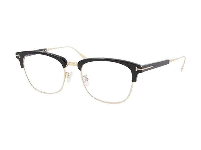 Tom Ford TF 5590-F-B Eyeglasses – Shiny Black Acetate with Asian Fit and Blue Block Lenses