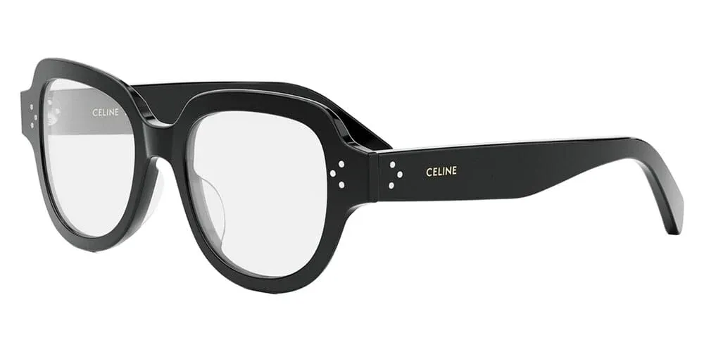 Céline Ophthlamic CL 50141U Eyeglasses – Shiny Black Acetate with Signature 3-Dot Accents