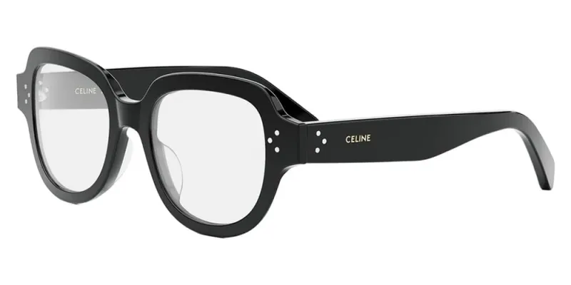 Céline Ophthlamic CL 50141U Eyeglasses – Shiny Black Acetate with Signature 3-Dot Accents