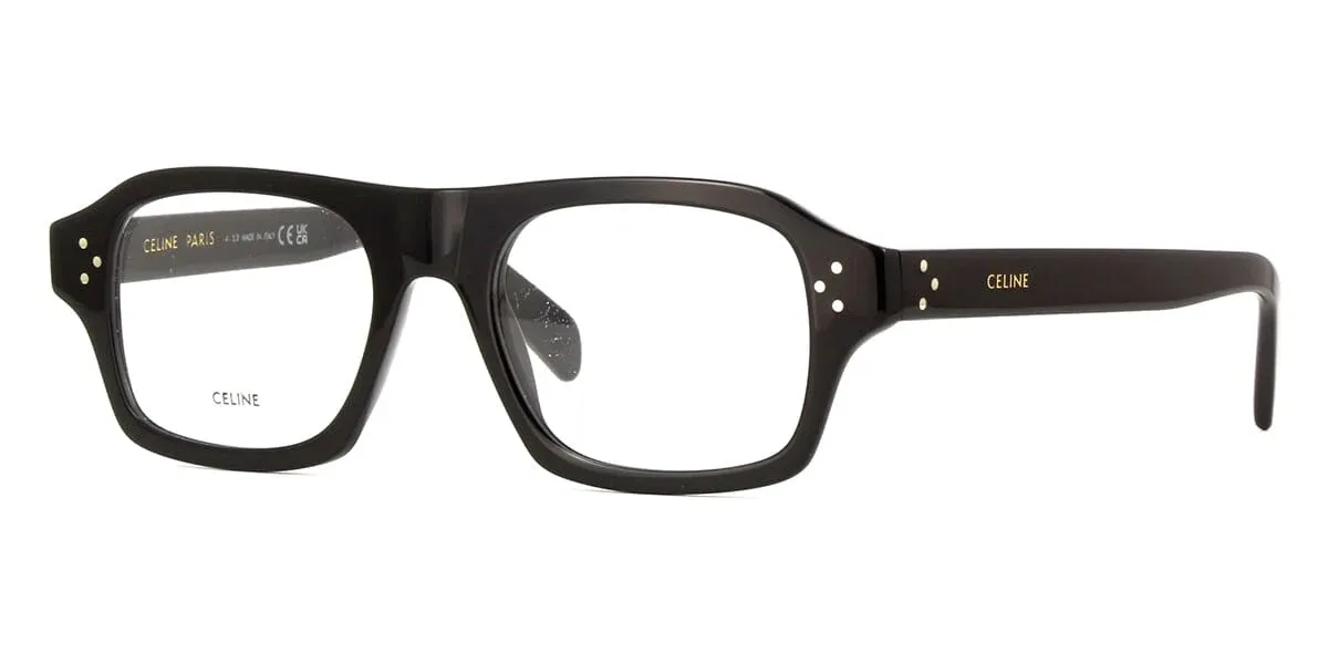 Céline Ophthlamic CL 50137I Eyeglasses – Shiny Black Acetate with Iconic 3-Dot Temples