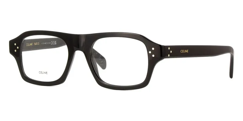 Céline Ophthlamic CL 50137I Eyeglasses – Shiny Black Acetate with Iconic 3-Dot Temples