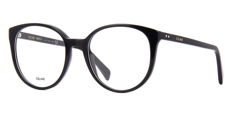 ​Céline Ophthalmic CL 50077I Eyeglasses – Glossy Black Acetate with Sleek Rectangular Frame