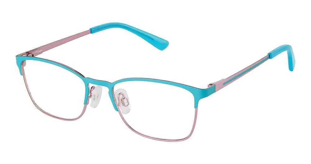 Kids Eyeglasses Superflex SFK 273 – Turquoise Pink TR-90 with Flexible Hinges