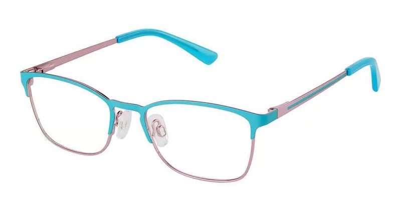 Kids Eyeglasses Superflex SFK 273 – Turquoise Pink TR-90 with Flexible Hinges