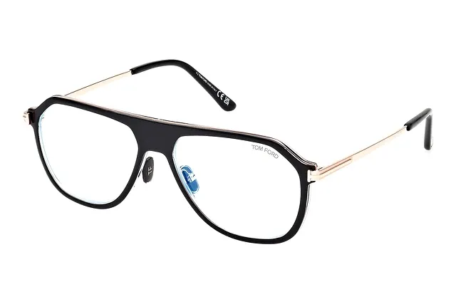 Tom Ford FT 5943-B Ophthalmic Eyeglasses – Matte Dark Ruthenium with Blue Light Blocking Lenses