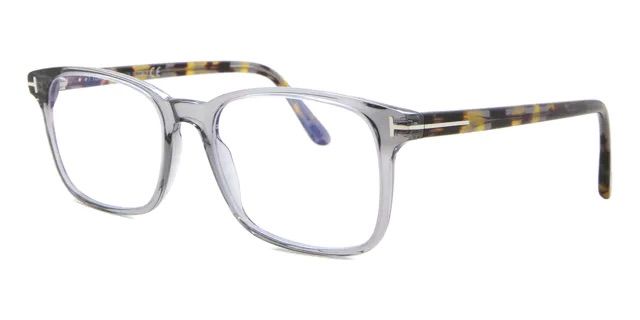 Tom Ford FT 5831-B Eyeglasses – Transparent Grey Acetate with Blue Light Filtering Lenses
