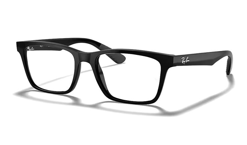 Ray-Ban RX7025 2000 Eyeglasses – Classic Black Rectangular Frame in Lightweight Nylon