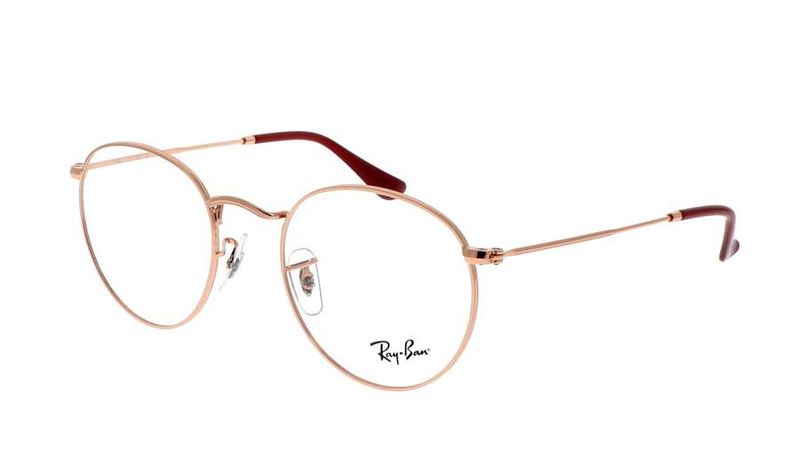 ​Ray-Ban RX3447V Eyeglasses – Gold Metal Round Frame with Classic Vintage Appeal