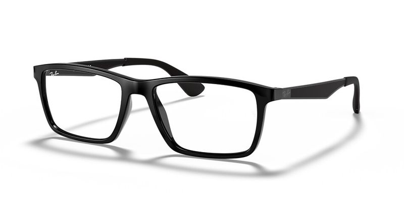 Ray-Ban RX7056 Eyeglasses – Matte Black Rectangular Frame with Sleek Minimalist Style