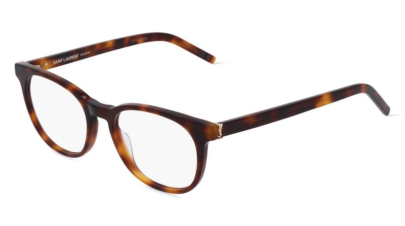 Saint Laurent SL M111 Eyeglasses – Havana Acetate with Bold Architectural Lines