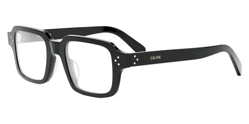 ​Céline Ophthalmic CL 50144U Eyeglasses – Shiny Black Acetate with Signature 3-Dot Temples