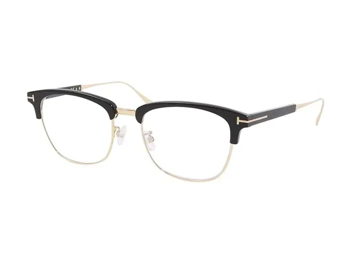 Tom Ford TF 5590-F-B Eyeglasses – Shiny Black Acetate with Asian Fit and Blue Block Lenses
