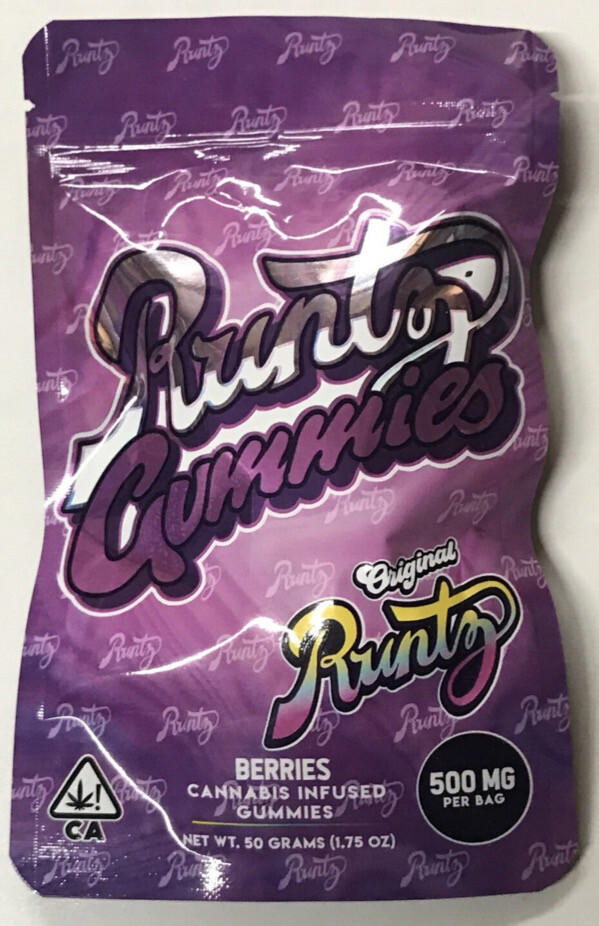 Runtz Gummies Original Berries Rings 500mg Purple Bag