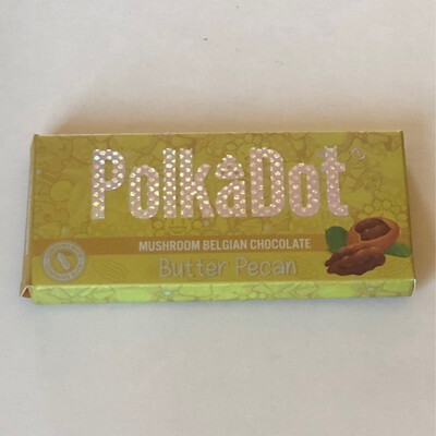 PolkaDot Psilocybin Magic Mushroom Belgian Chocolate Butter Pecan Bar 4g