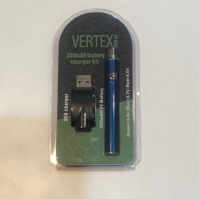 510 Vertex Slim Blue Battery wz Charger 3level Voltage Preheat Options
