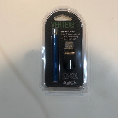 510 Vertex Slim Blue Battery wz Charger 3level Voltage Preheat Options