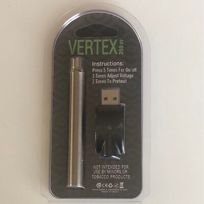 510 Vertex Slim Silver Battery wz Charger 3level Voltage Preheat Options