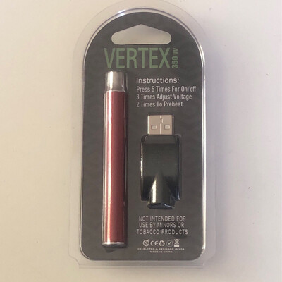 510 Vertex Slim Red Battery wz Charger 3level Voltage Preheat Options