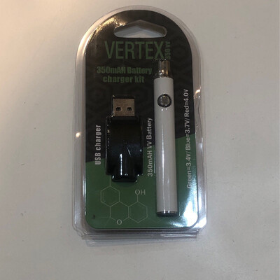 510 Vertex Slim White Battery wz Charger 3level Voltage Preheat Options