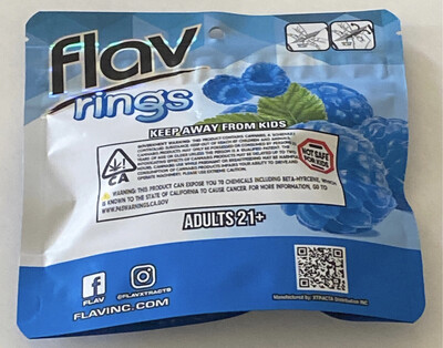 Flav Blue Raspberry Rings Edibles 1000mg / 1gr Medicated