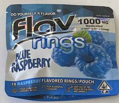 Flav Blue Raspberry Rings Edibles 1000mg / 1gr Medicated