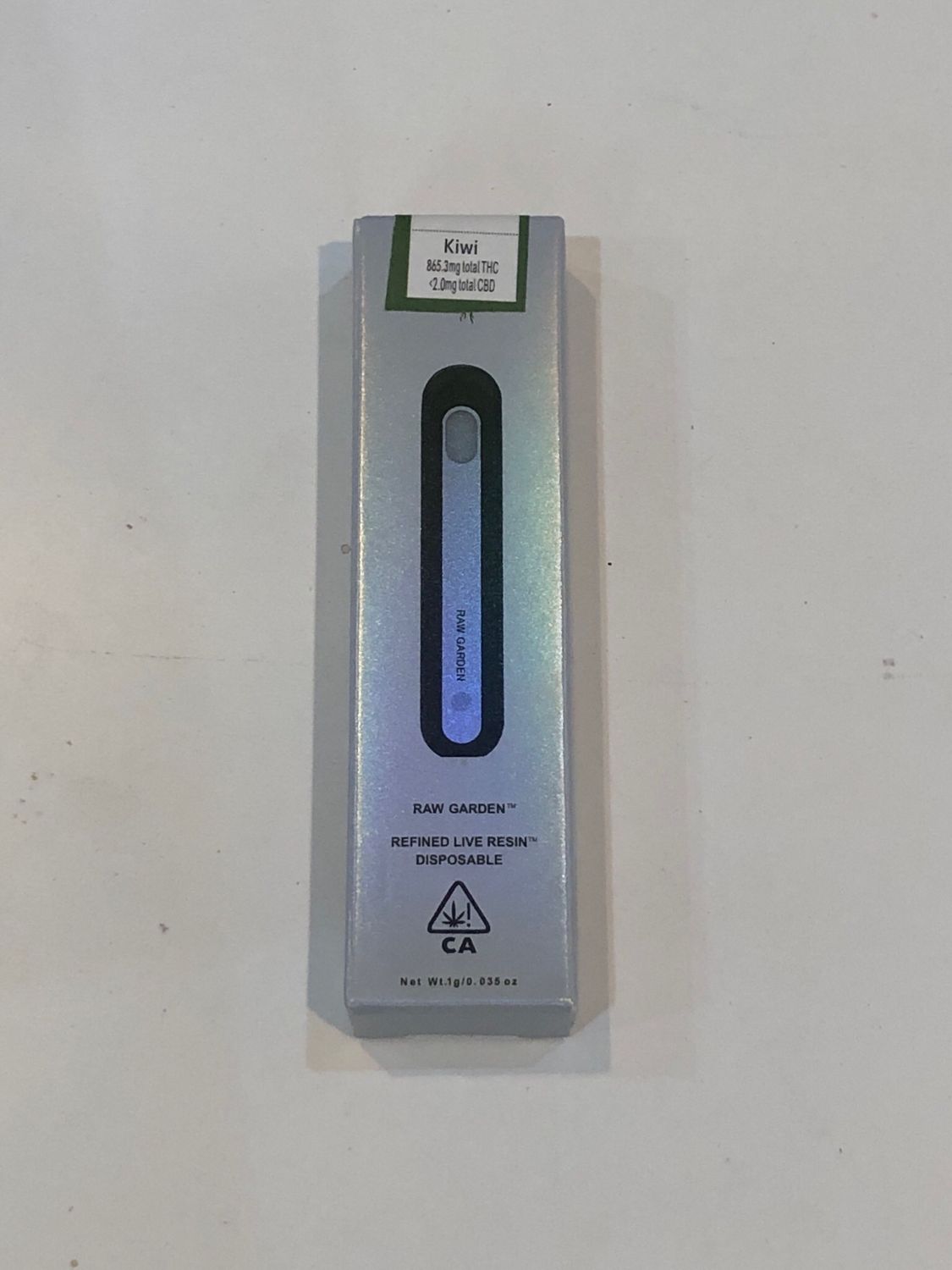 RAW Garden Disposable Rechargeable 1g Cartridge Kiwi Indica