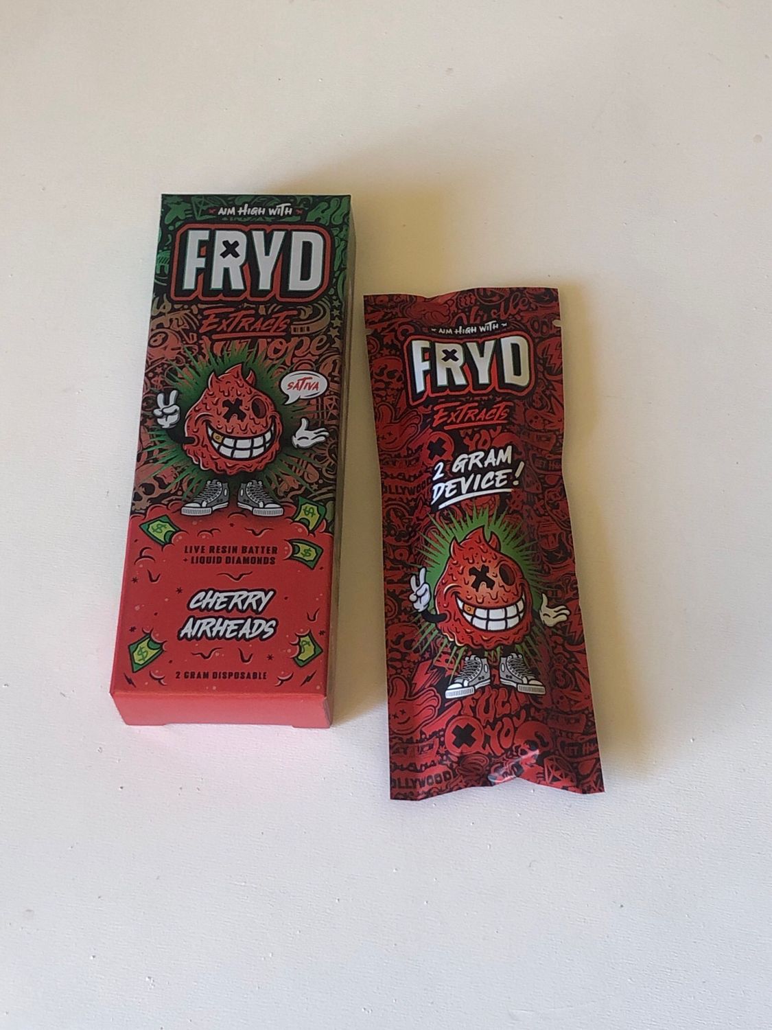 2g Fryds Extracts Cherry AirHeads Disposable Cartridge with Rechargeable Battery