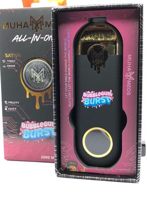 Muha Meds BubbleGum Burst Sativa 2g Disposable Rechargeable Cartridge