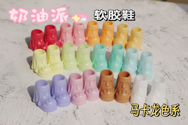 【Pre sale】【Delivery within 30 days】shoes for ob11-stodoll M-ob24-smaller 1/6-normal 1/6-normal 1/4- cream pie shoes Macaron color
