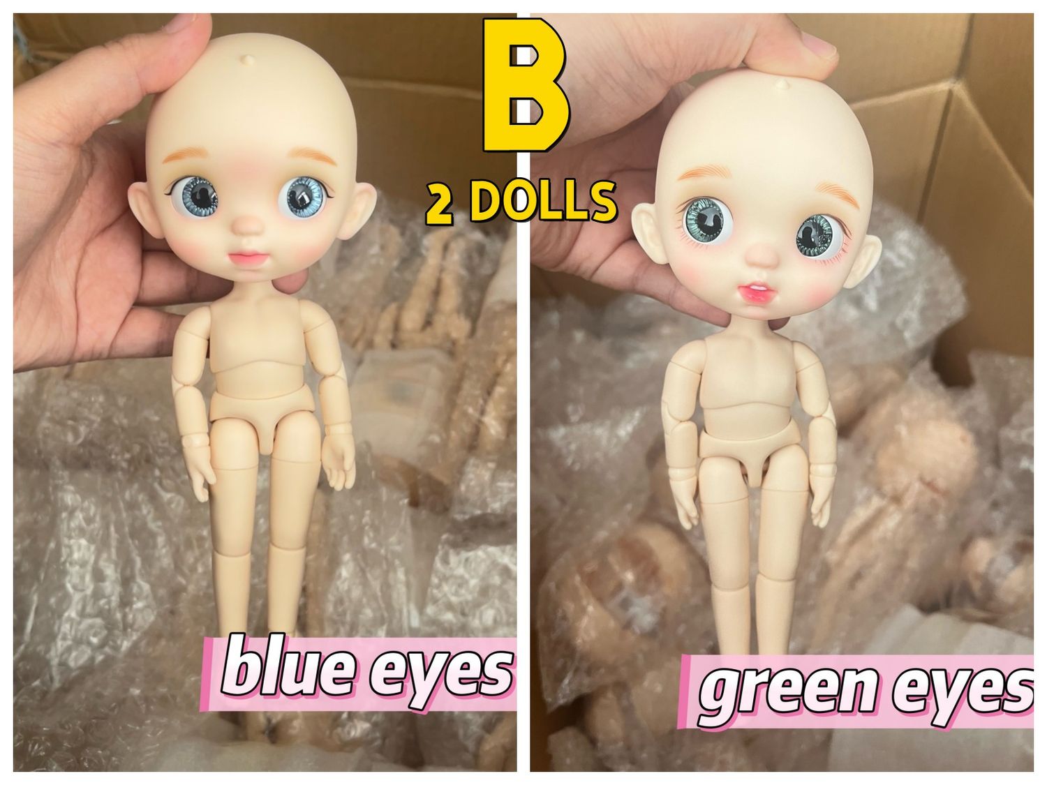 [ON SALE] Naughty Cutey Makeup head+body [Minor flaws, suitable for diy]2 dolls