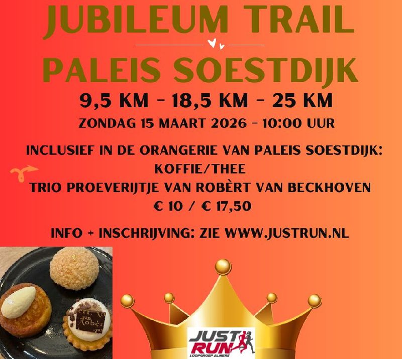 Jubileumtrail Paleis Soestdijk, 15 maart 2026