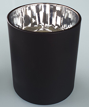 Cambridge Tumbler Black / Silver Candles (280ml)