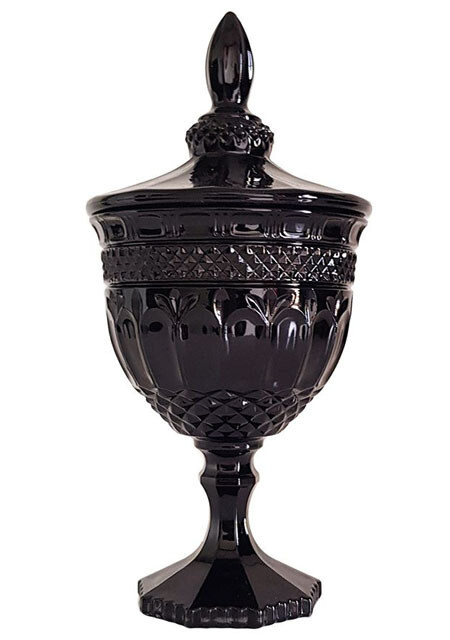 Buckingham Crystal Glass Jar Black (325ml)