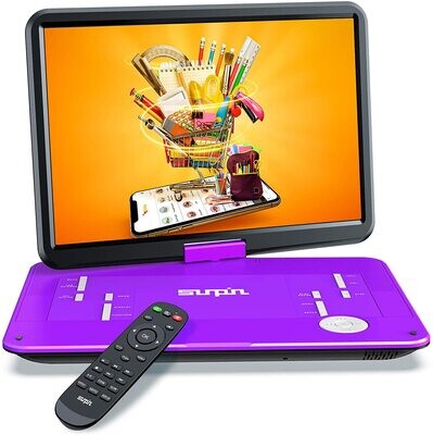 SUNPIN 15.6" Portable DVD Player (Black, Blue, Prurple)