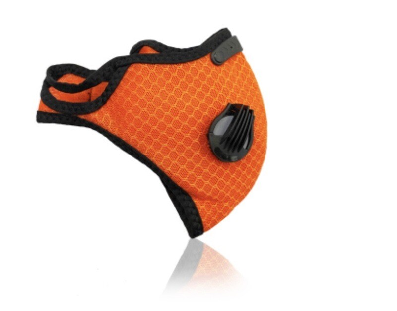 Orange Sports Mask w/ Filters &amp; Exhalation Values