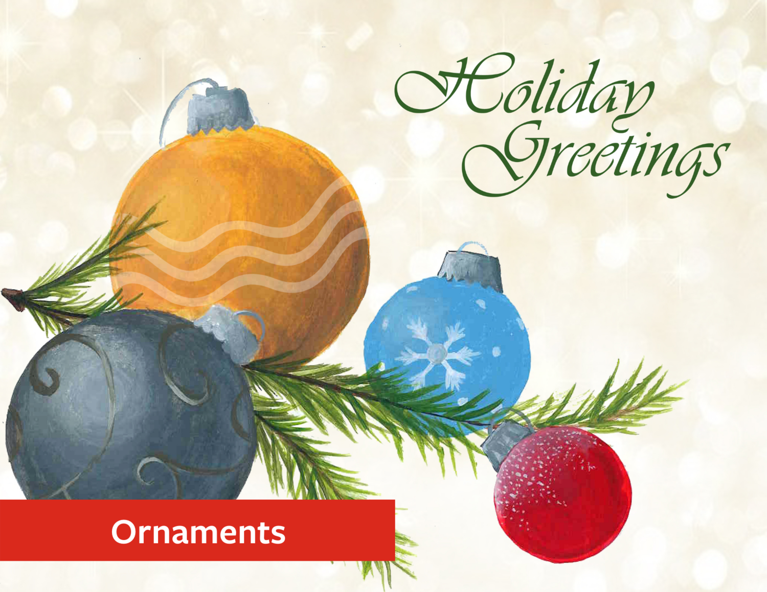 "Ornaments" Holiday Greeting Card Set "Ornaments" Holiday Greeting Card Set