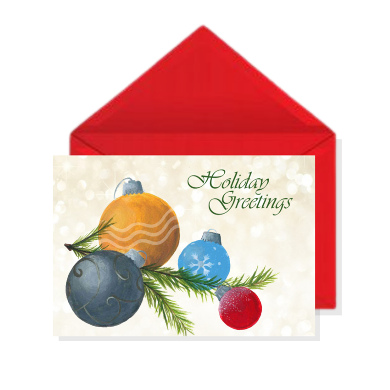 &quot;Ornaments&quot; Holiday Greeting Card Set
