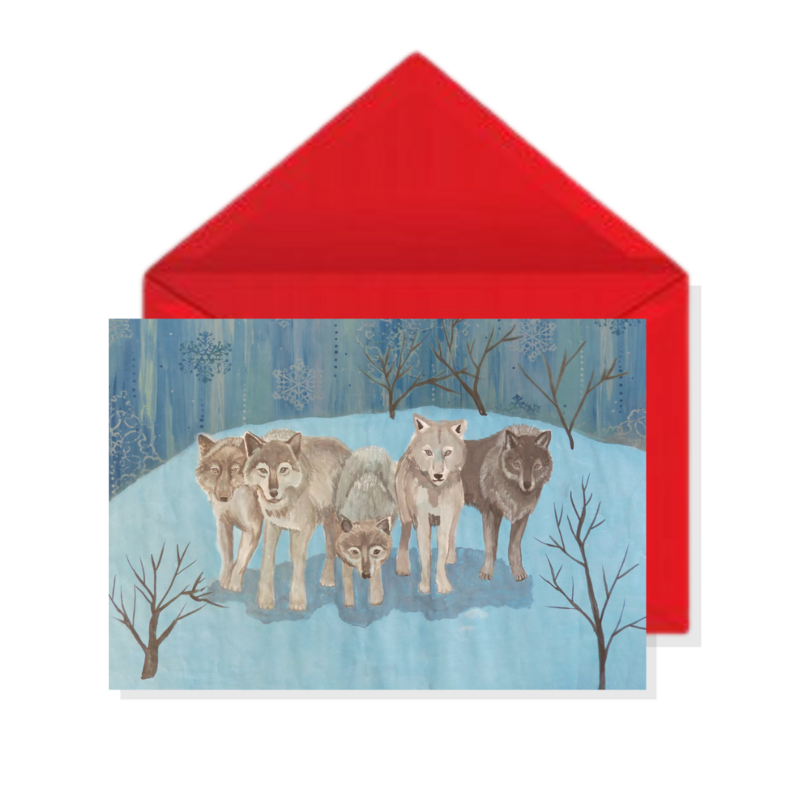 &quot;Wolves&quot; Holiday Greeting Card Set