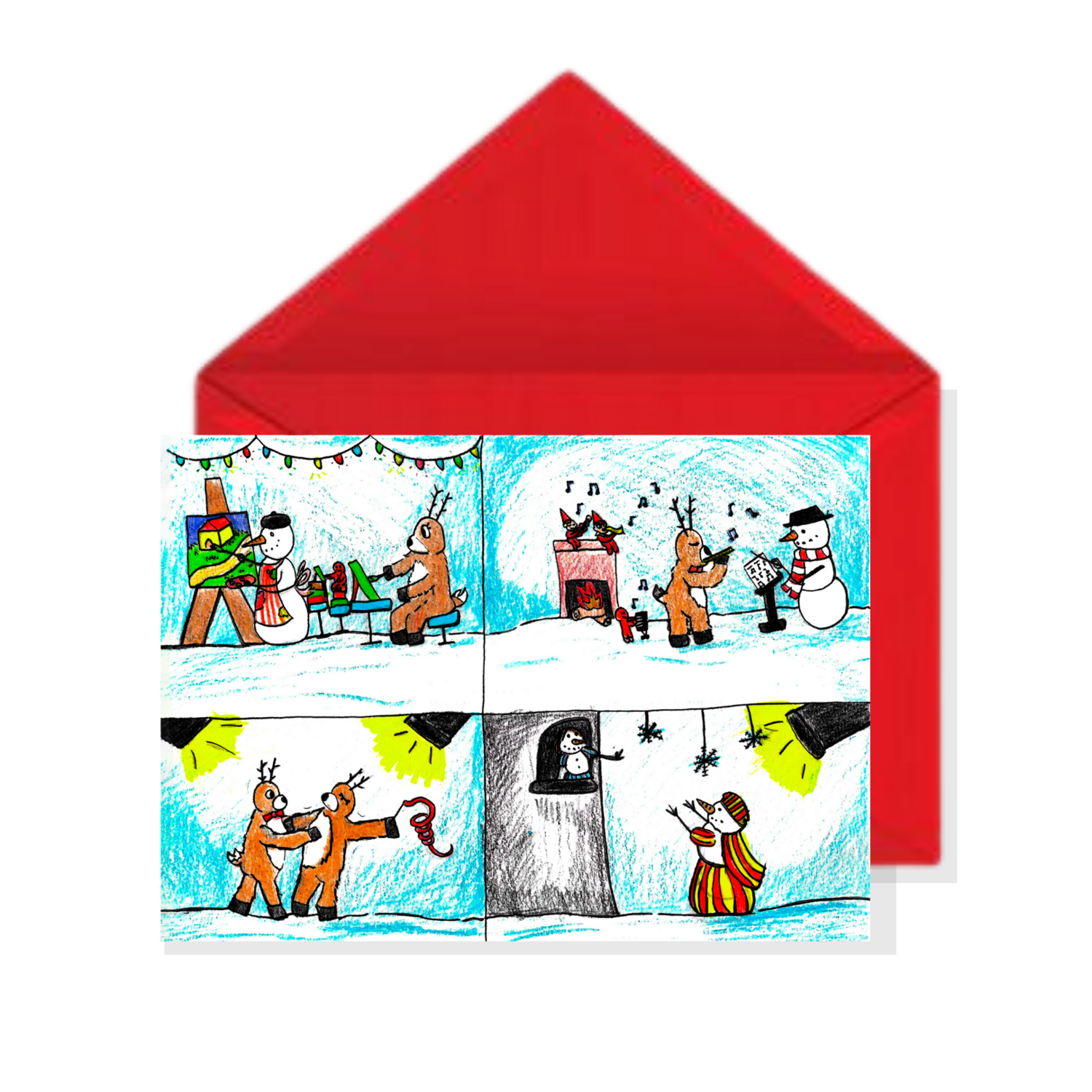 "Reindeer Games" Holiday Greeting card Set