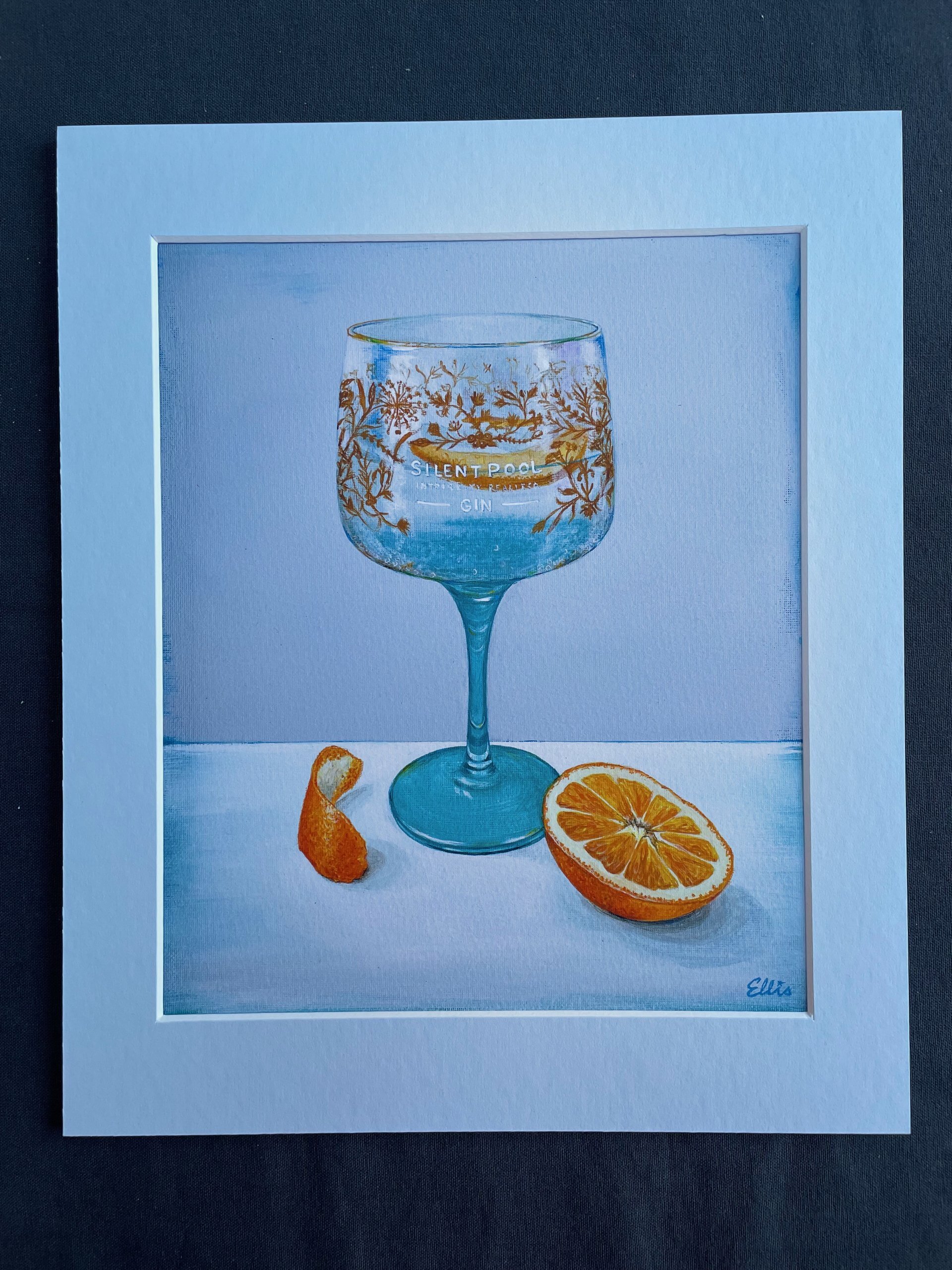 Silent Pool gin glass print