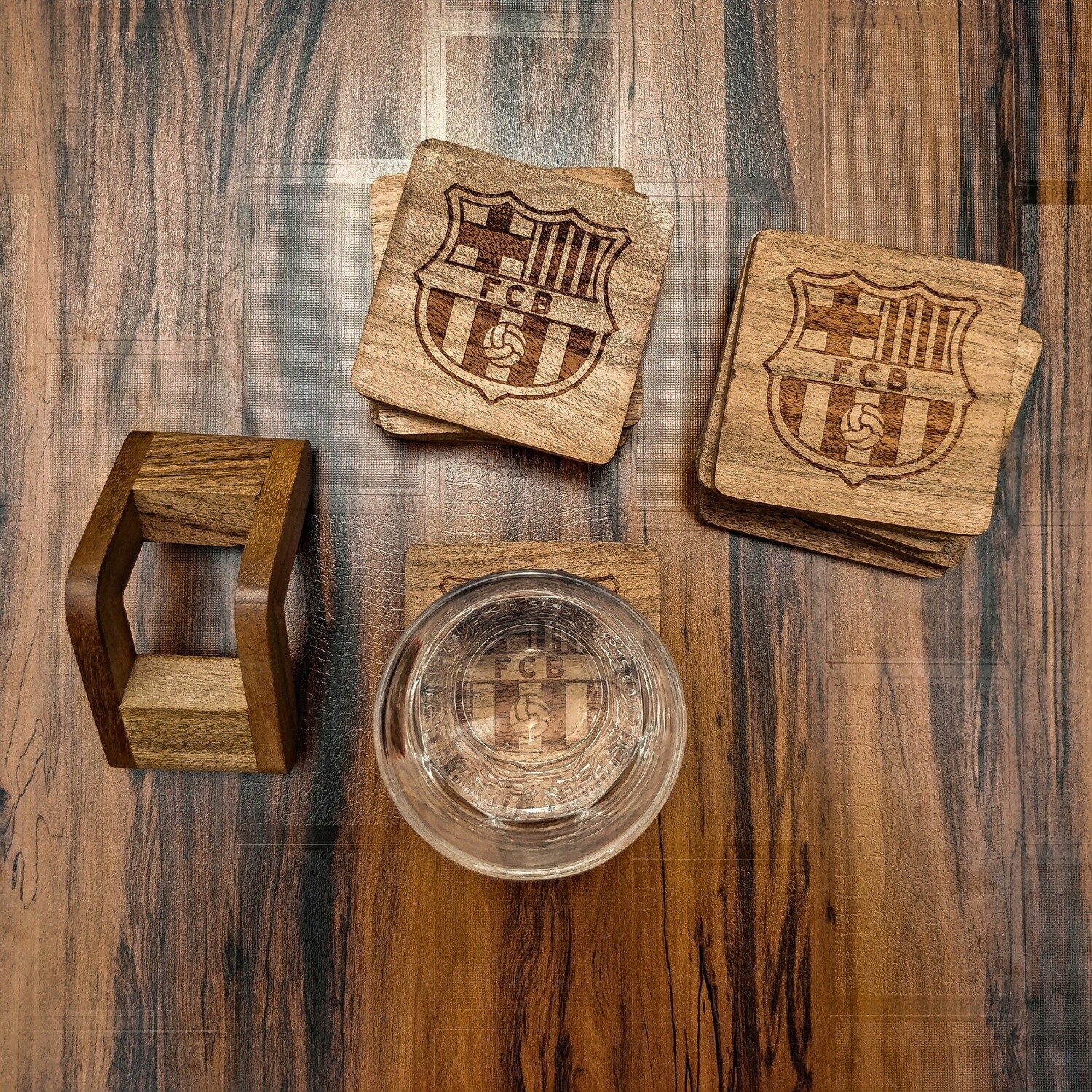 FC Barcelona - Natural Wooden Coasters