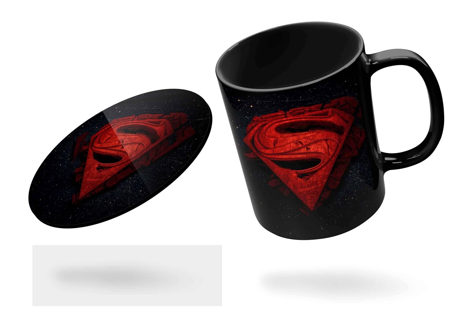 Superman Logo Black Mug  (Microwave and Dishwasher Safe)