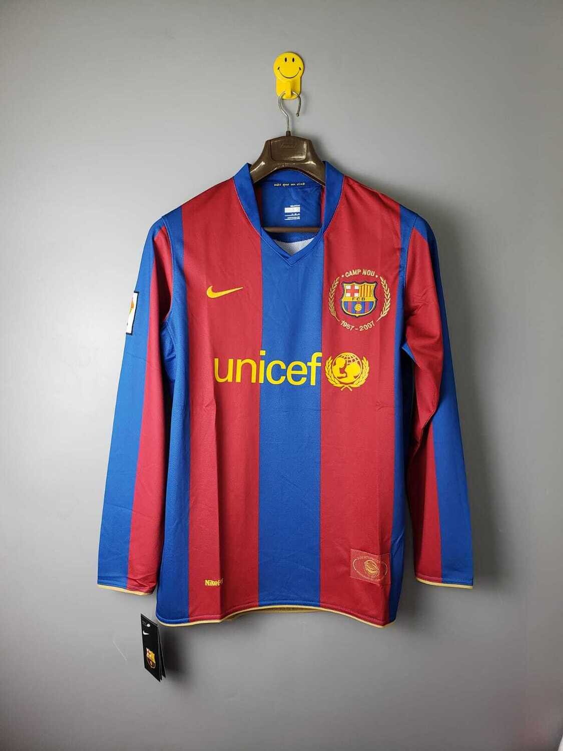 Barcelona 2007 Retro Home Camp Nou Edition Full Sleeves Jersey [Pre-paid Only]