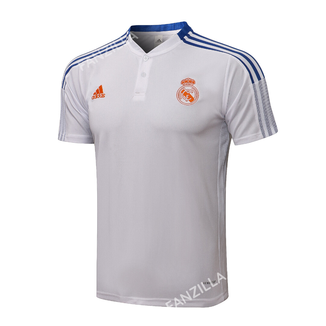 Real Madrid White T Shirt [Mandarin Collar]
