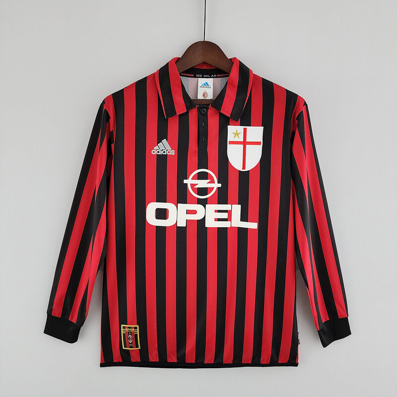 AC Milan 1999-00 Home [Long/Full Sleeves] Retro Jersey
